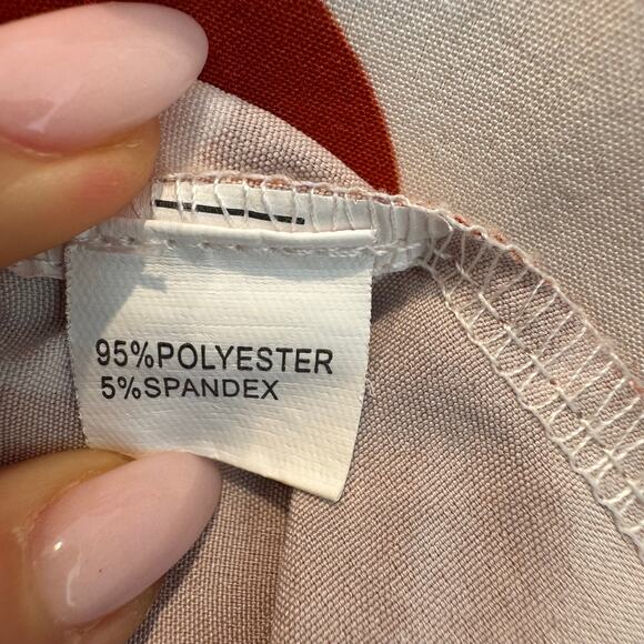 Boutique Rust Floral Sleeveless Tiered V-Neck Knee Length Dress Large - Picture 7 of 11